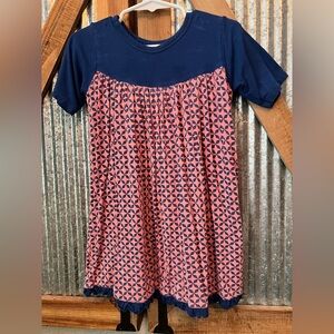 Kickee Pants Navy and Pink Kids Dress